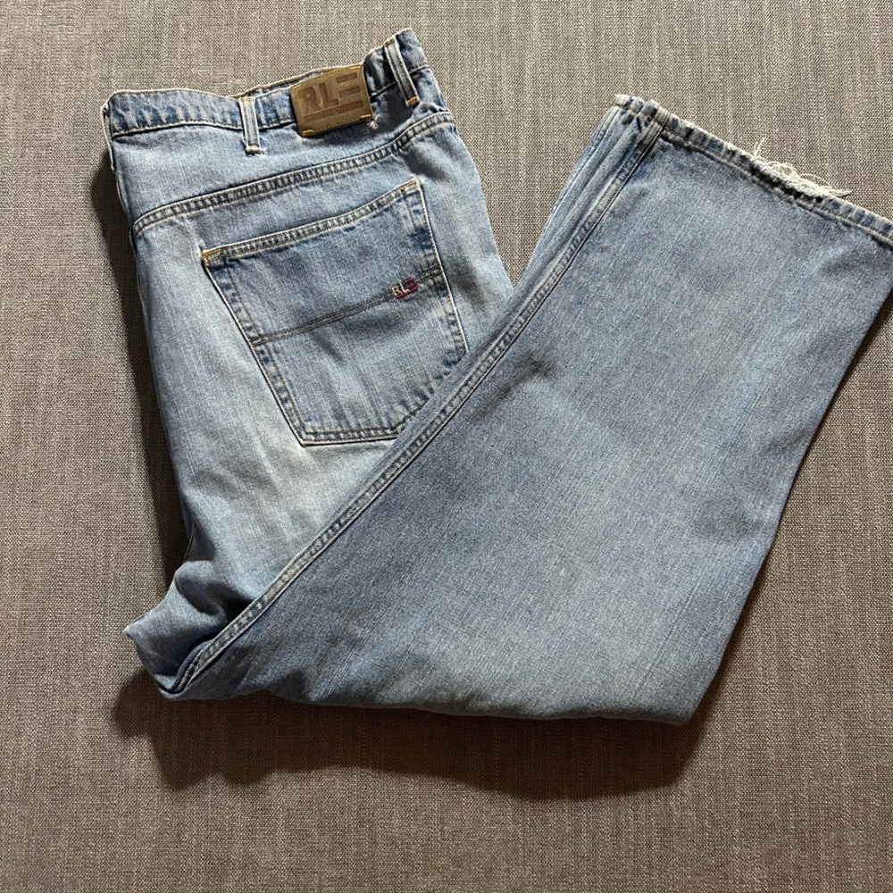 Polo Jeans Co Ralph Lauren 67 Loose Jeans Mens 48x30 Light Wash Baggy Vintage